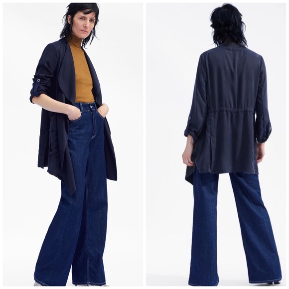 ZARA Tencel Flowy Jacket NWT - Picture 1 of 8